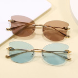 Retro Rimless Butterfly Trendy Outdoor Vacation Photo Decorative Sunglasses