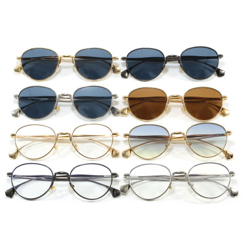 Retro Classic Round Metal Steampunk Sunglasses