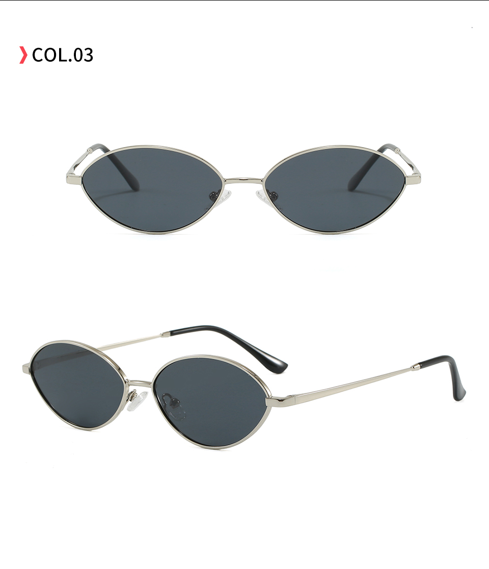 Y2K Narrow Oval Sunglasses Details 2