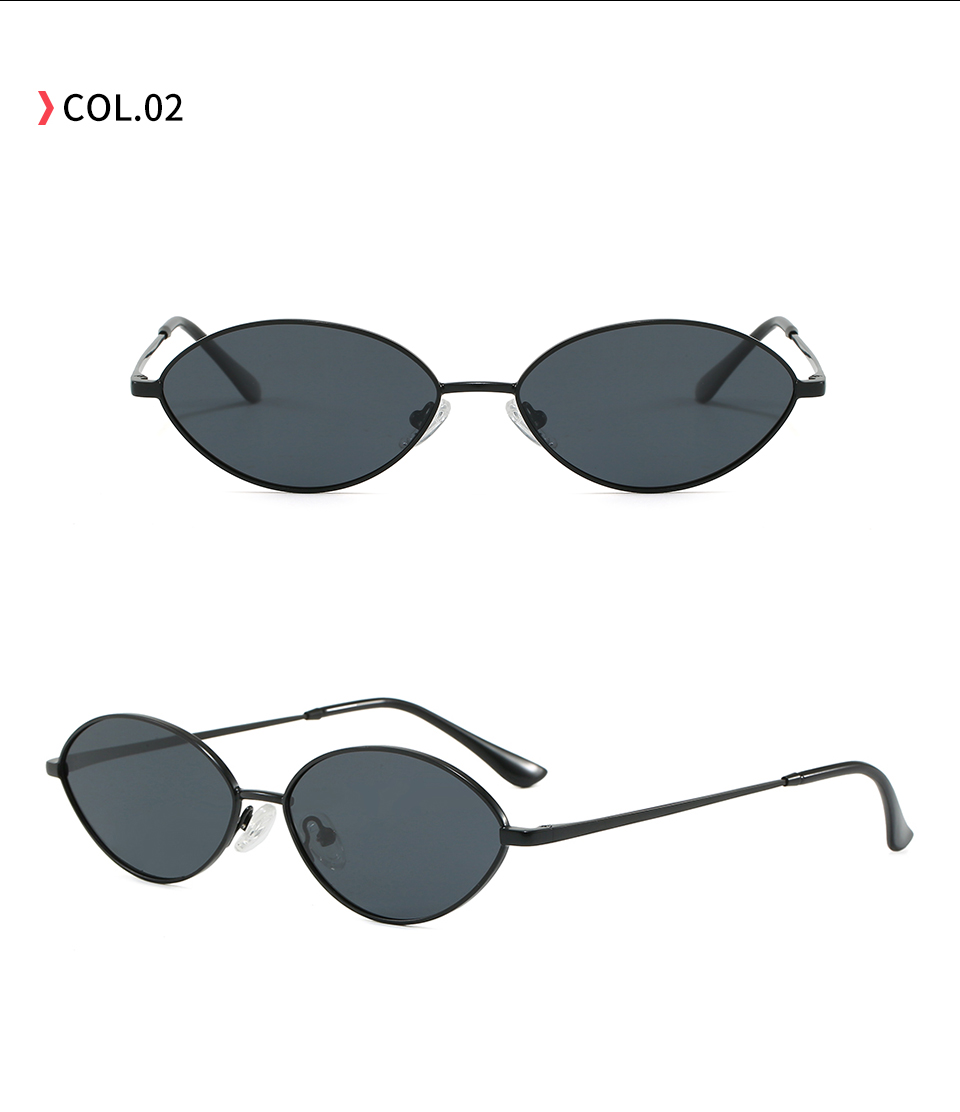 Y2K Narrow Oval Sunglasses Front View