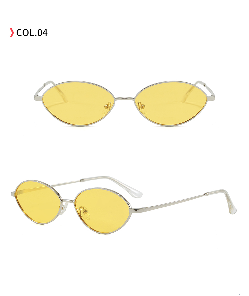 Y2K Narrow Oval Sunglasses Side Detail