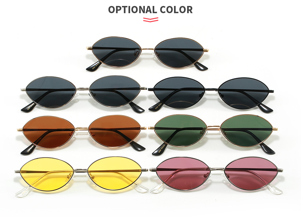 Y2K Narrow Oval Sunglasses Angle 2