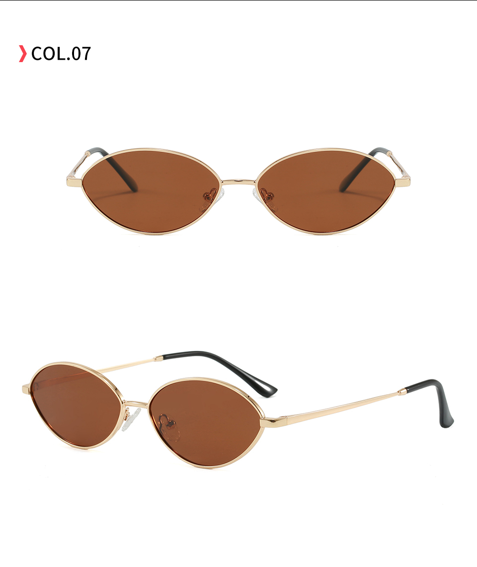 Y2K Narrow Oval Sunglasses Model 2