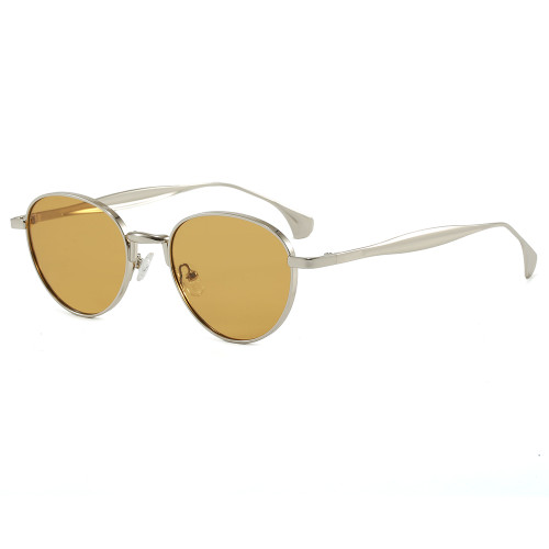 Retro Classic Round Metal Steampunk Sunglasses