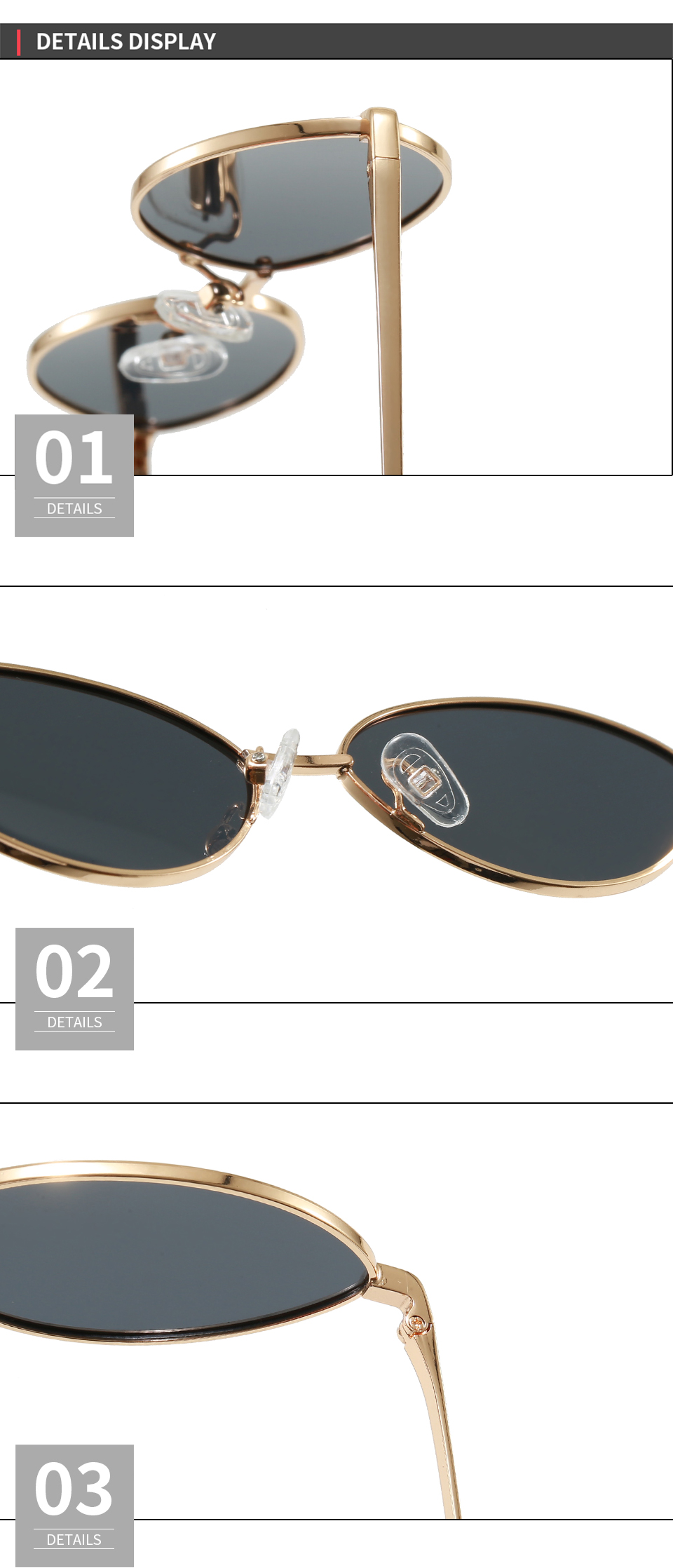 Y2K Narrow Oval Sunglasses Size Chart
