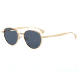 Retro Classic Round Metal Steampunk Sunglasses