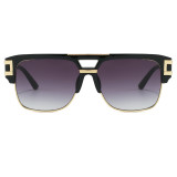 Retro Classic Square Pilot Flat Top UV400 Outdoor Vacation Sunglasses