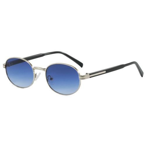 Retro Luxury Oval Metal Frame Sunglasses