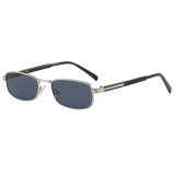 Rectangle Metal Frame UV400 Men's Gradient Shades Sunglasses