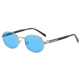 Retro Luxury Oval Metal Frame Sunglasses