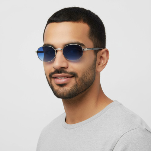 Retro Luxury Oval Metal Frame Sunglasses