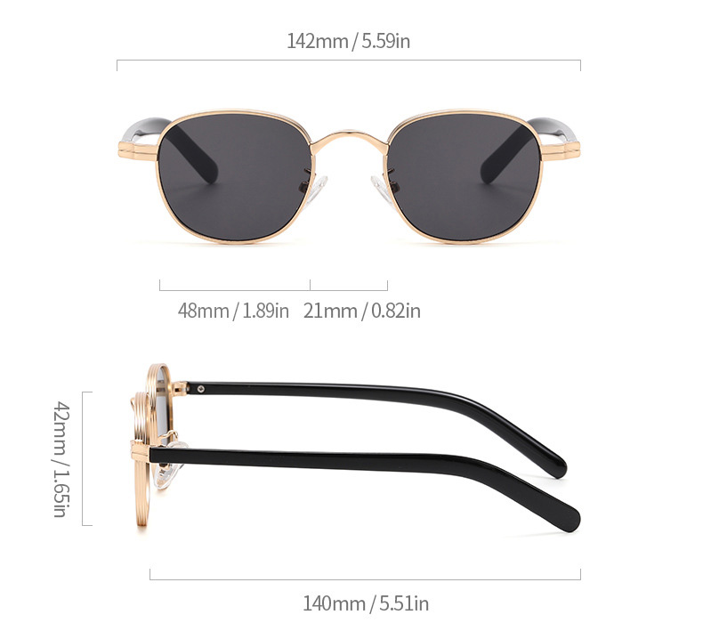 Metal sunglasses hinge detail