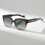 Retro Bold Square Sunglasses with Exquisite Wave-Pattern Wire Core Temples