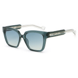 Retro Bold Square Sunglasses with Exquisite Wave-Pattern Wire Core Temples