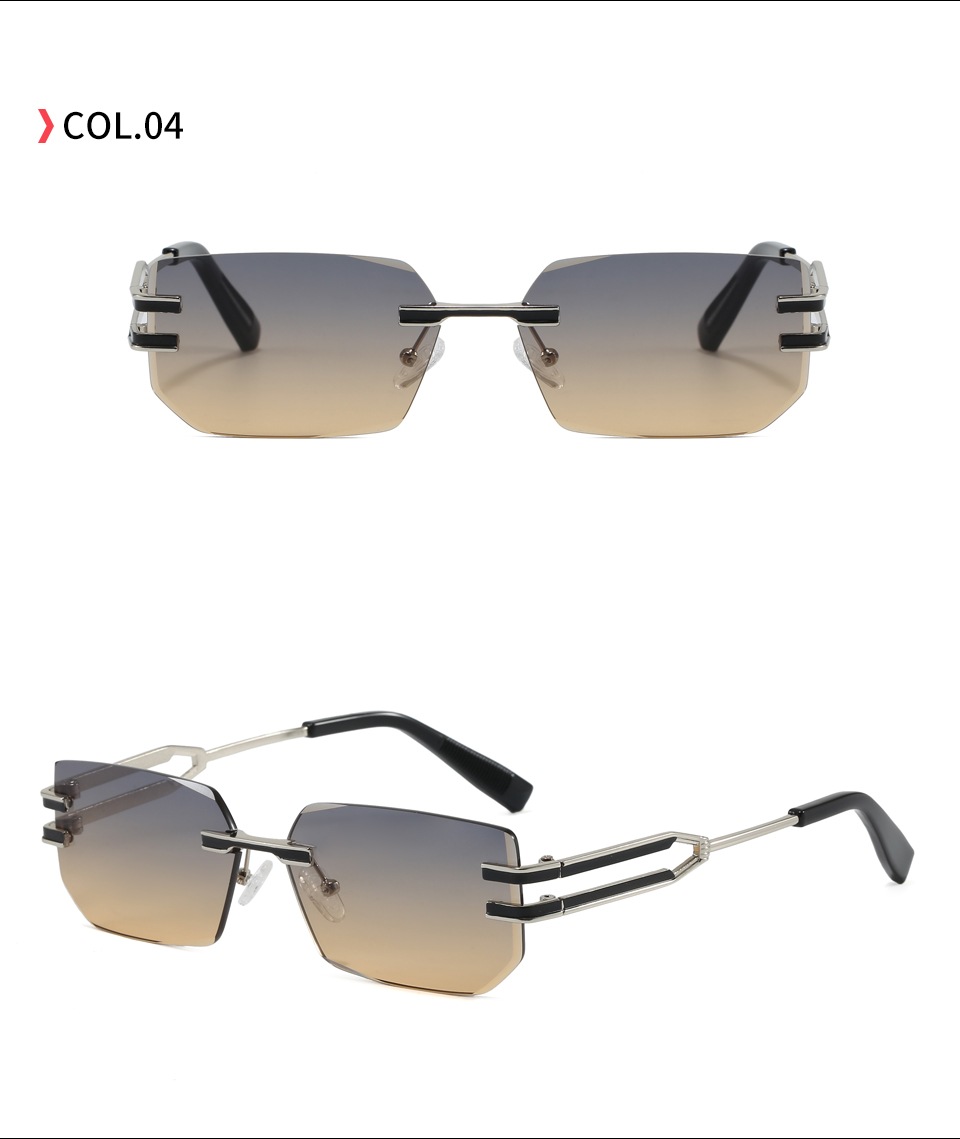 Rimless Sunglasses Back View