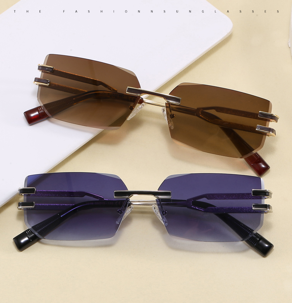 Luxury Rimless Sunglasses Front View