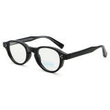 Vintage Round TR90 Glasses with Adjustable Wire Core Temples | Unisex Retro Anti-Blue Light Eyewear for Men & Women