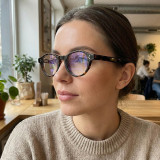 Vintage Round TR90 Glasses with Adjustable Wire Core Temples | Unisex Retro Anti-Blue Light Eyewear for Men & Women