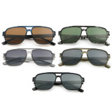 Retro Classic Square Pilot Flat Top UV400 Outdoor Vacation Polarized Sunglasses