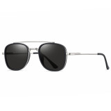 Model 19430 in Silver & Black frame with Grey polarized lenses.
