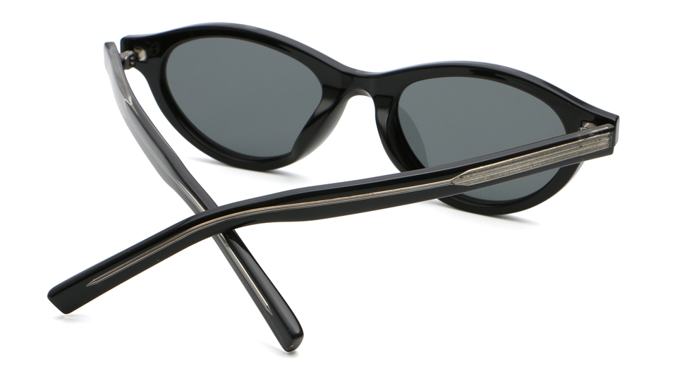 Retro oval sunglasses close-up frame finish