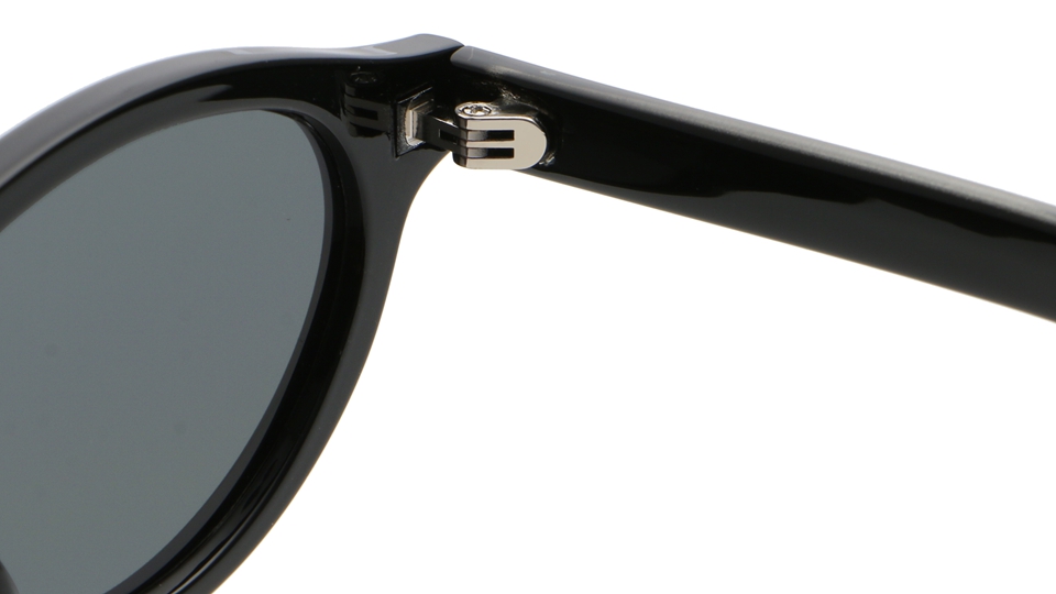 Black oval sunglasses dark grey lenses