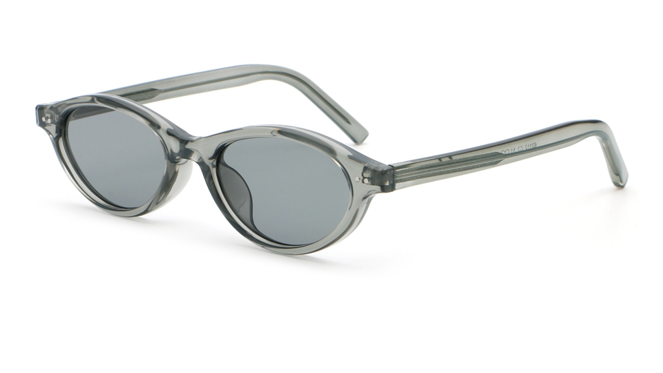 Wine red oval sunglasses dark grey lenses