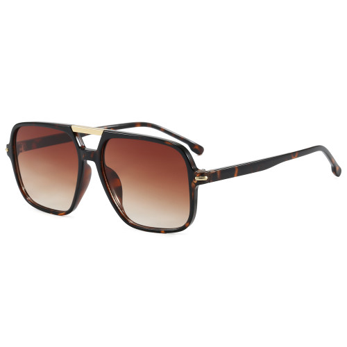 Retro Classic Oversized Square  Gradient Lens UV400 Protection Pilot Sunglasses