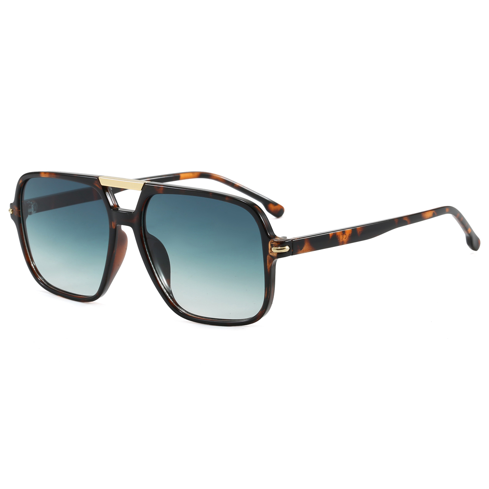 ?New Retro Square Tortoise Brown Sunglasses  Men Trendy Oversized Flat Retro Square Frame Sunglasses Mens Oversized Flat Top  main image 3