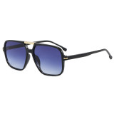 Retro Classic Oversized Square  Gradient Lens UV400 Protection Pilot Sunglasses