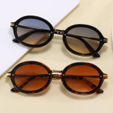 Retro Luxury Oval Metal Frame Y2K Style UV400 Shades Sunglasses