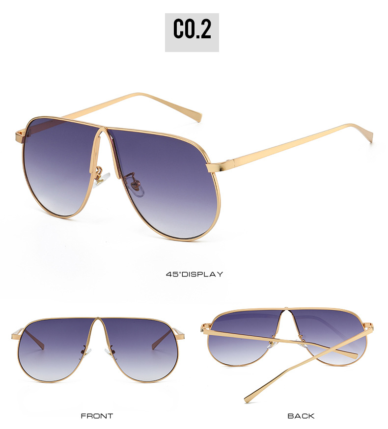 Retro Metal Pilot Style Sunglasses - Model Wearing Example 3