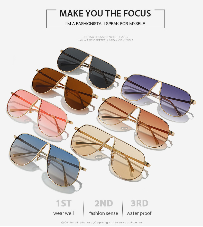 Retro Metal Pilot Style Sunglasses - Model Wearing Example 2