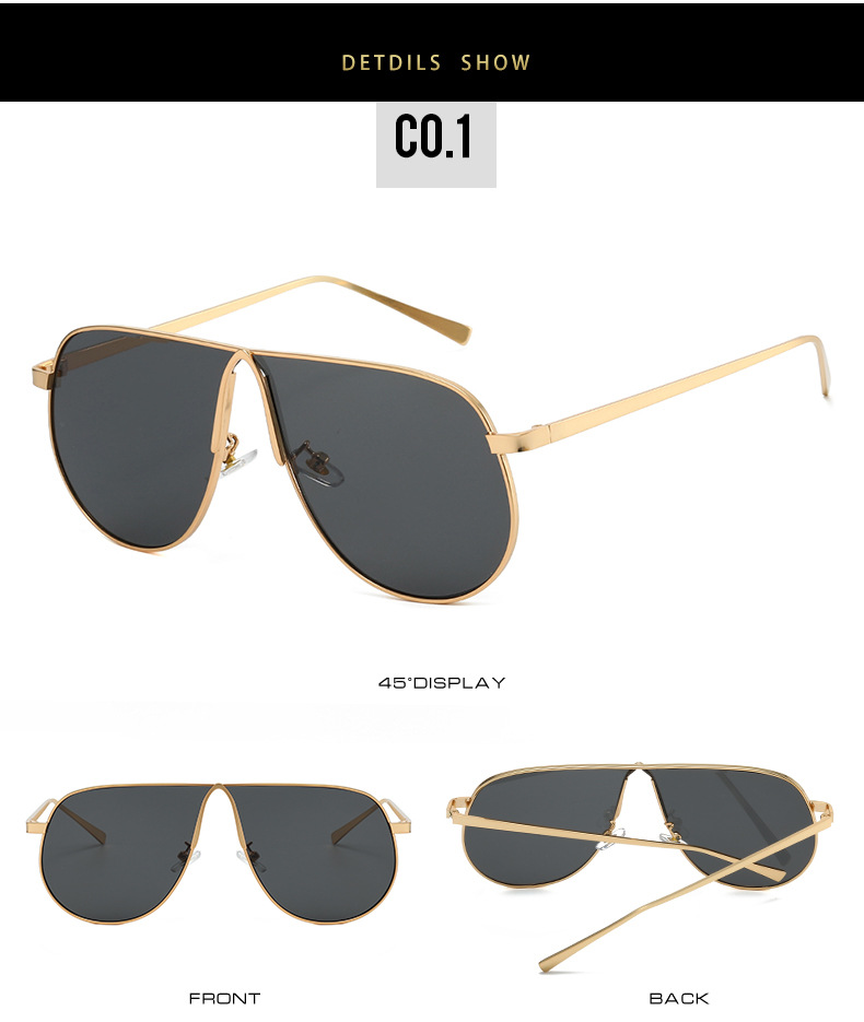 Retro Metal Pilot Style Sunglasses - Model Wearing Example 1