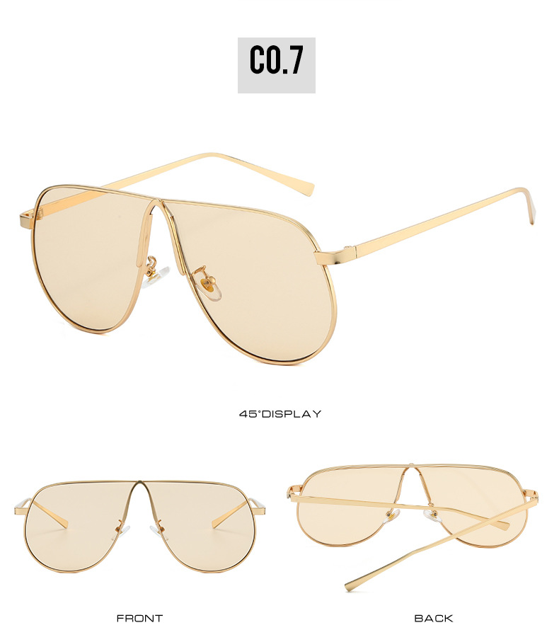 Retro Metal Pilot Style Sunglasses - Size Comparison Chart