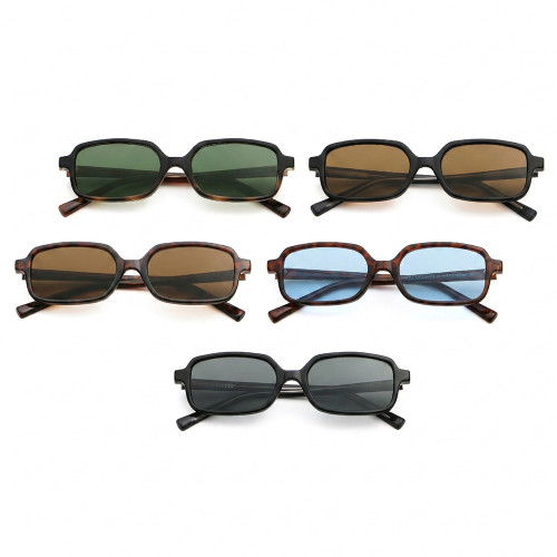 Vintage Narrow Rectangular Sunglasses for Women Men