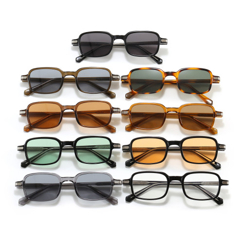 Vintage Minimalist Narrow Rectangular Shades Sunglasses for Men & Women