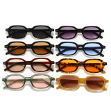 Retro Narrow Oval Tinted Lens UV400 Protection Sunglasses for Men & Women