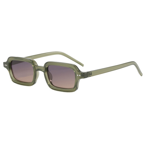 Vintage Small Rectangular Candy Color Tinted Lens Sunglasses for Men & Women