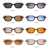Retro Narrow Oval Tinted Lens UV400 Protection Sunglasses for Men & Women