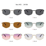 Vintage Polygon Hexagon Metal Frame Sunglasses for Women Men