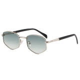 Vintage Polygon Hexagon Metal Frame Sunglasses for Women Men