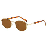 Vintage Polygon Hexagon Metal Frame Sunglasses for Women Men