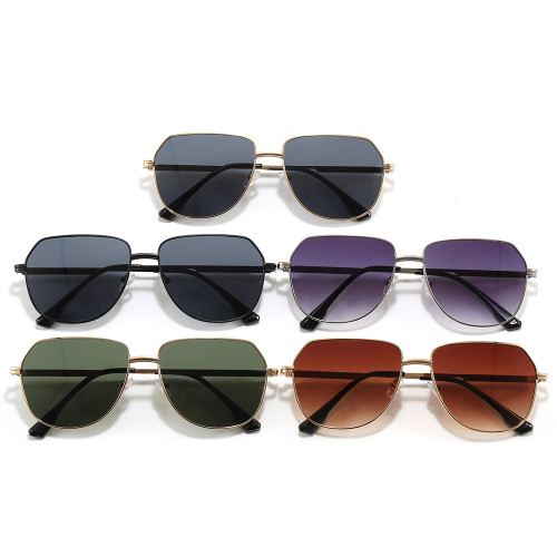 Vintage Irregular Square Metal Frame Shades UV400 Protection Sunglasses for Men Women