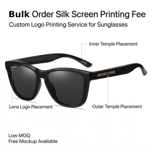 Bulk Order Silk Screen Printing Logo Service for Sunglasses (MOQ 100 pcs per style)
