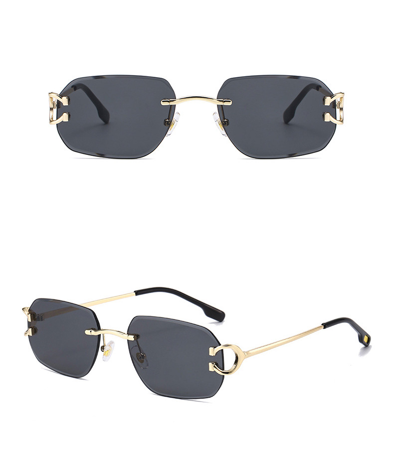 Rimless square sunglasses details