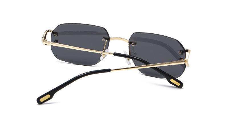 Rimless square sunglasses details