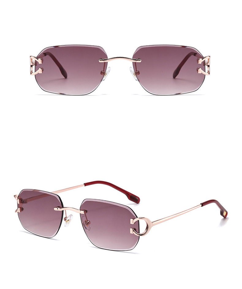 Rimless square sunglasses details