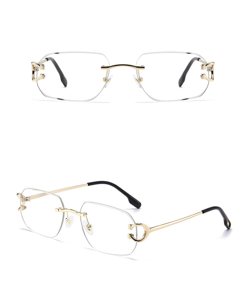 Rimless square sunglasses details