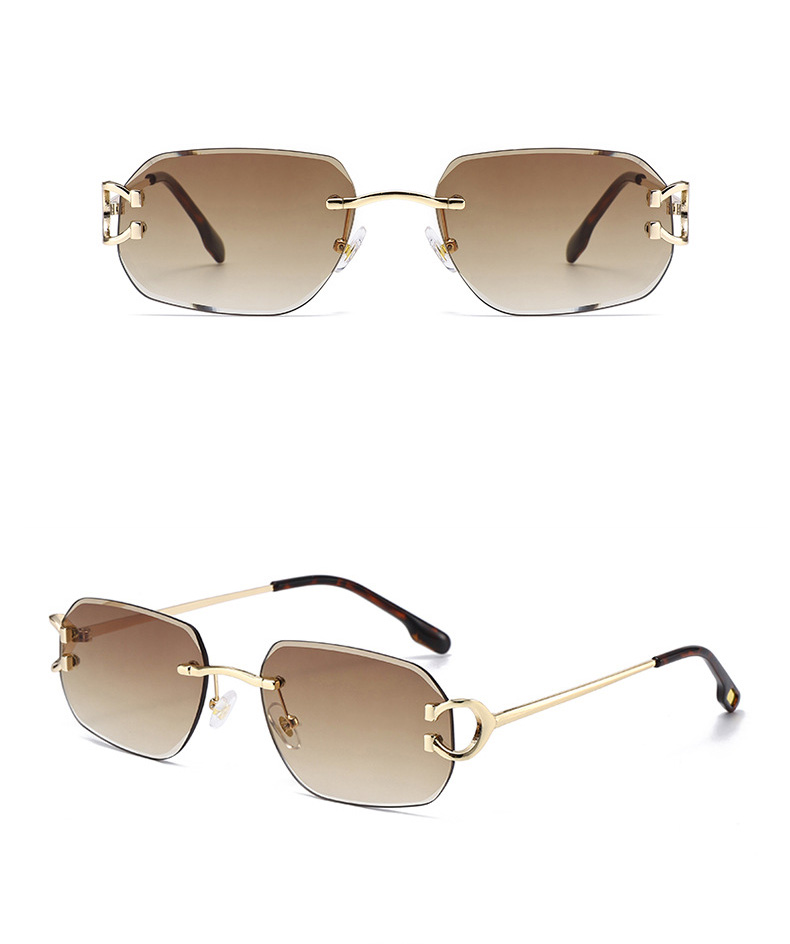 Rimless square sunglasses details